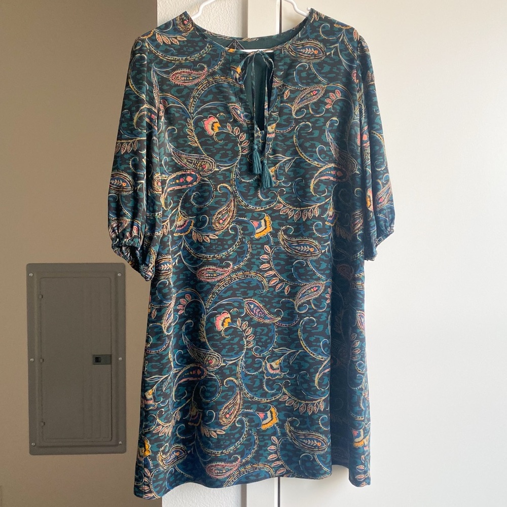 Johnny Was Jade Marzanna Paisley Shift Silk dress Size XS bohemian flowy beach